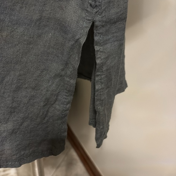 Carla Conti 100% linen mini dress 3/4 sleeve embroidered beaded front ITALY sz S - Picture 5 of 13